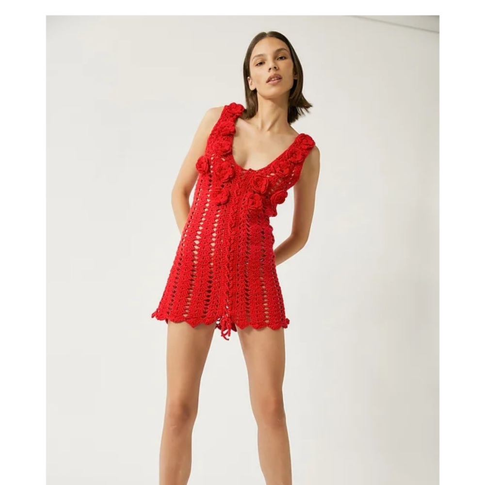 Tach clothing 💋red crochet dress